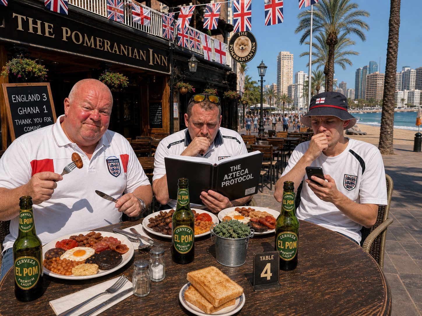 Table 4 having a quiet full English breakfast