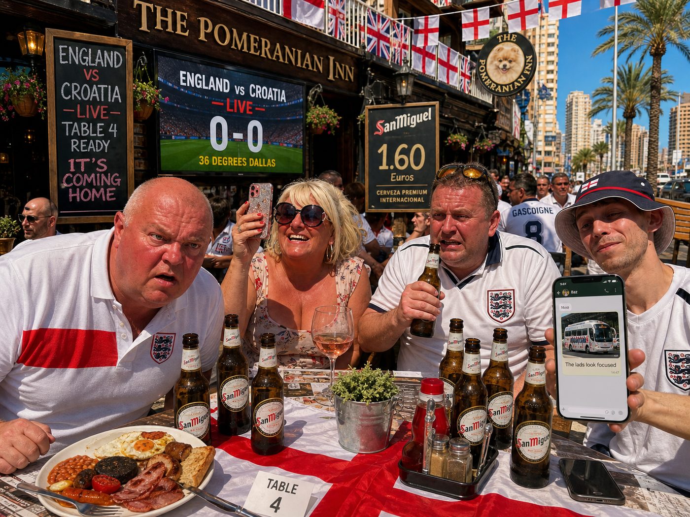 Matchday morning at Table 4 — England vs Croatia