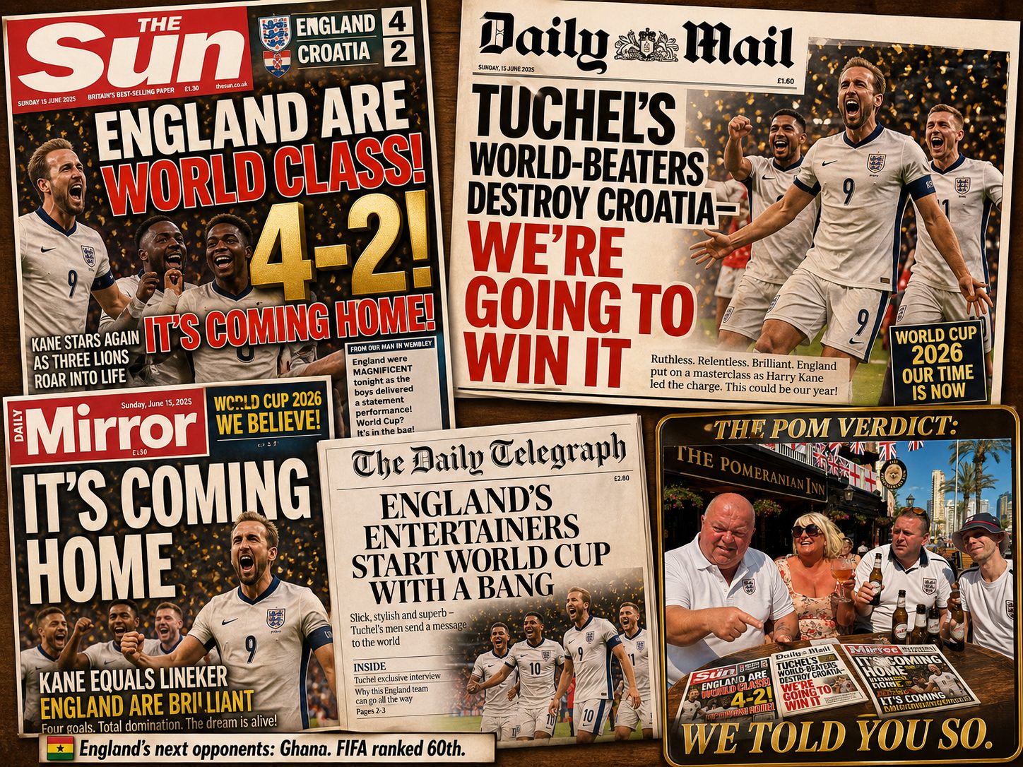 UK media reaction — England 4-2 Croatia