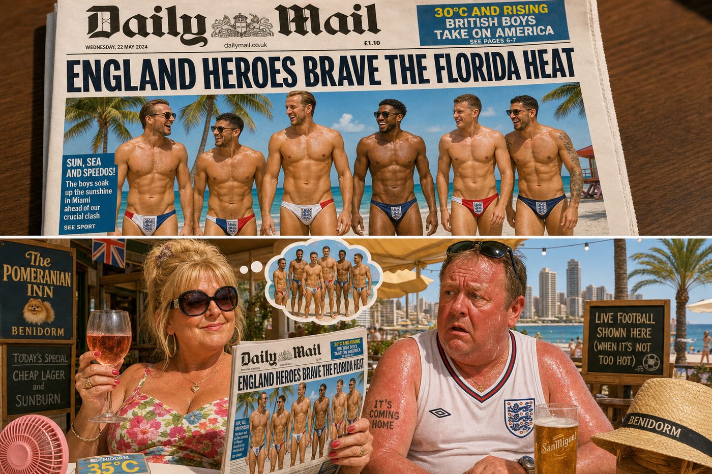 Sharon's Daily Mail speedo vision vs Dave melting at The Pom